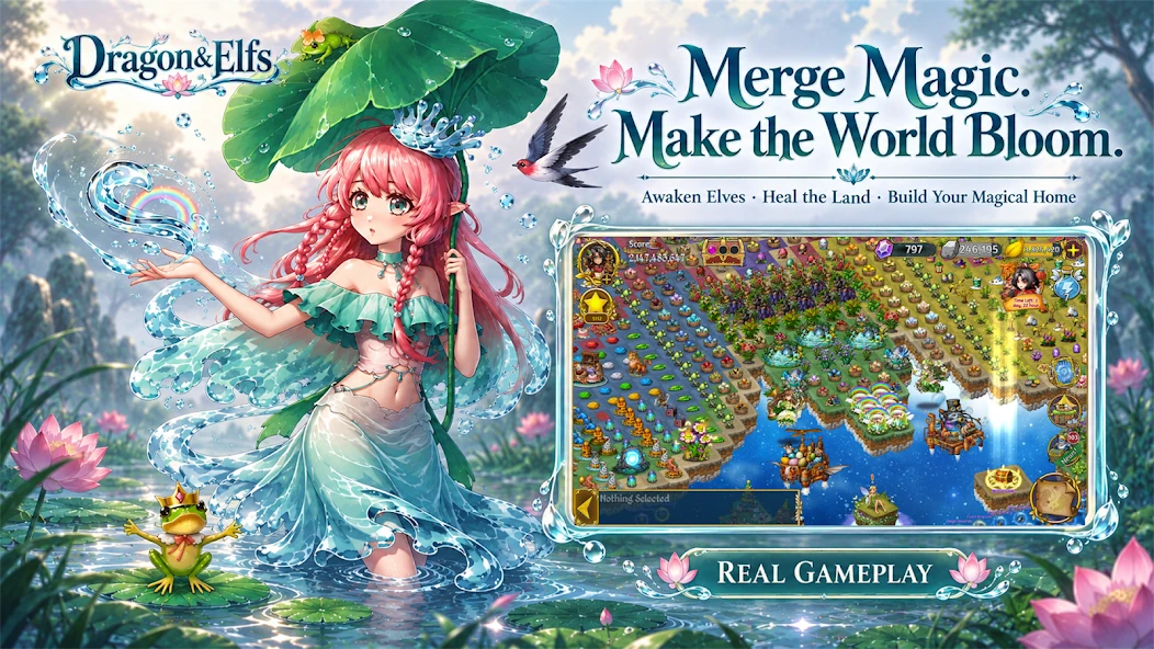 Dragon & Elfs store artwork introducing merging and a magical home